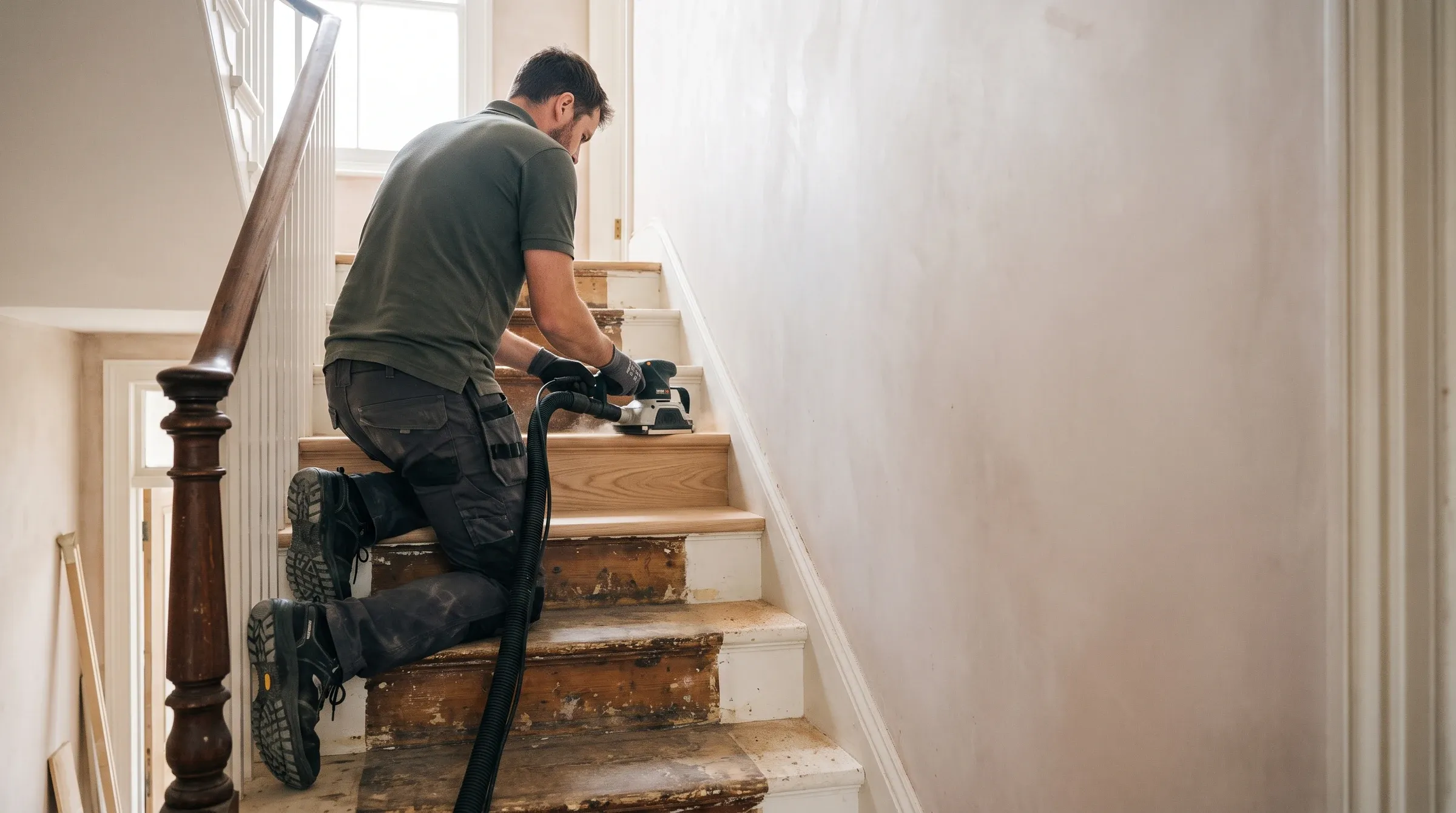 Professional stair sanding and restoration in London