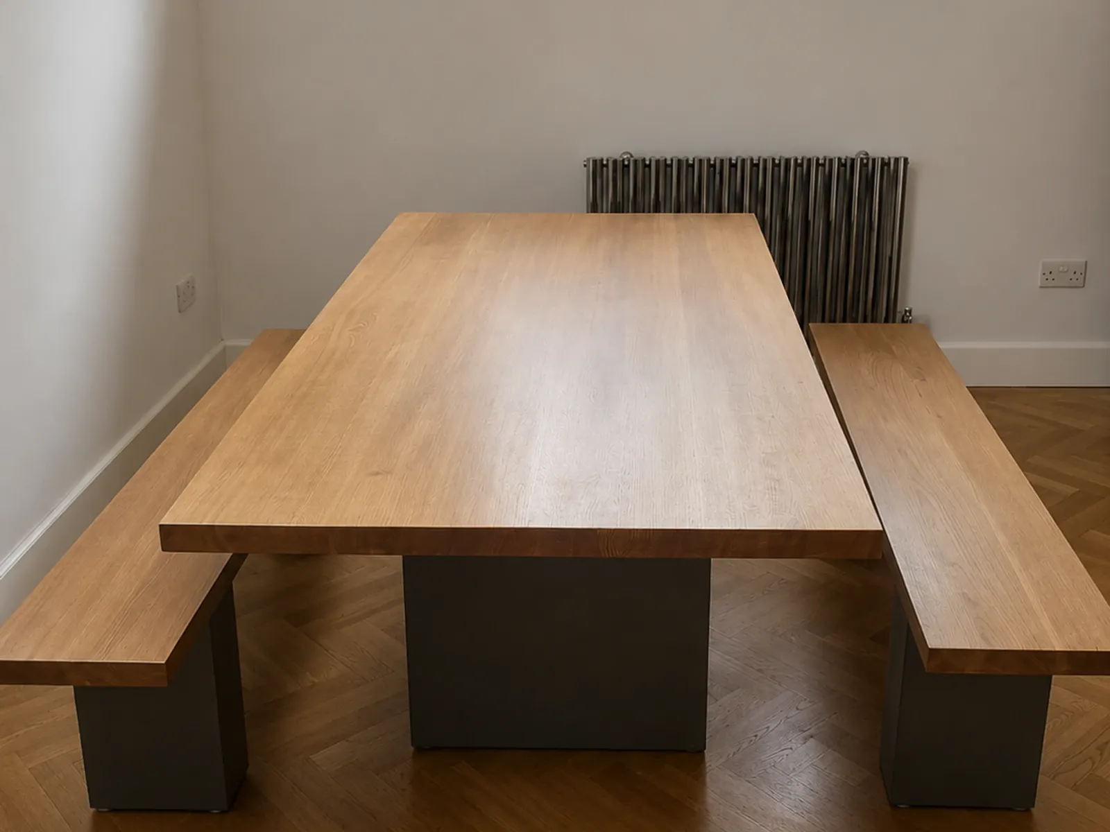 Wooden table restored after sanding and refinishing